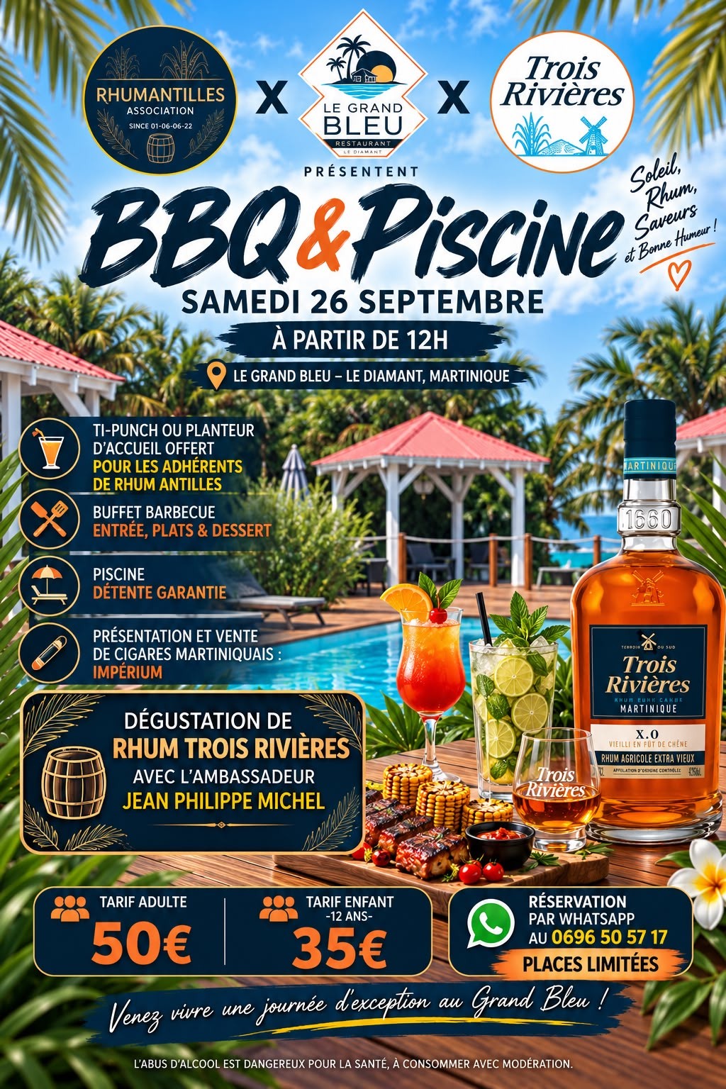 Affiche BBQ et Piscine au Grand Bleu, samedi 26 septembre à partir de midi